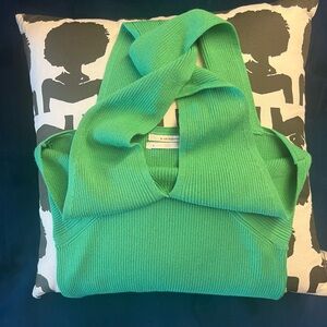 Anthropologie Vibrant Green Knit Top